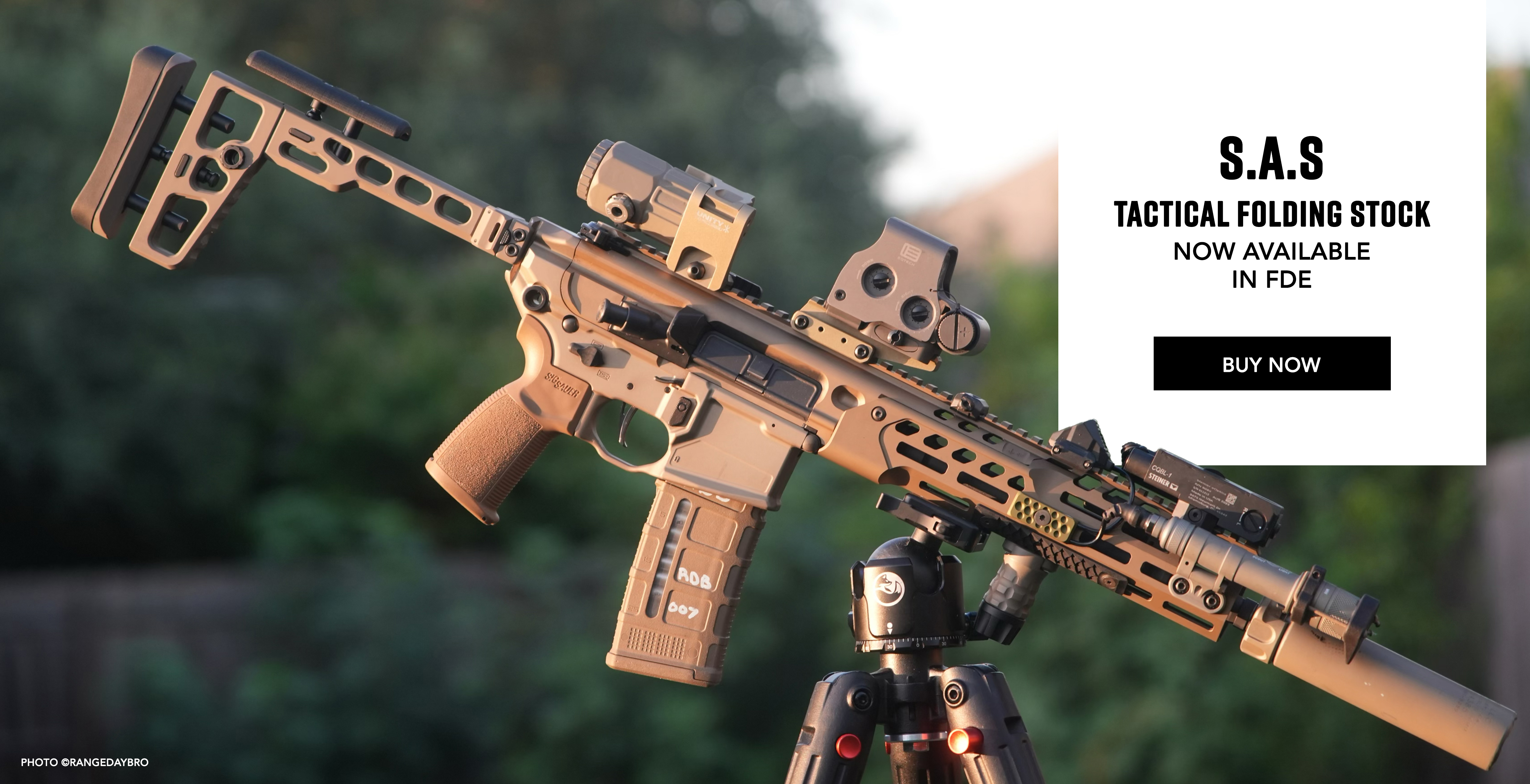 S.A.S Tactical Folding Stock now available in FDE